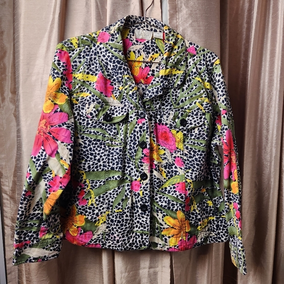 Studio Works - Leppard and Floral Print Jacket with pockets - Picture 8 of 9